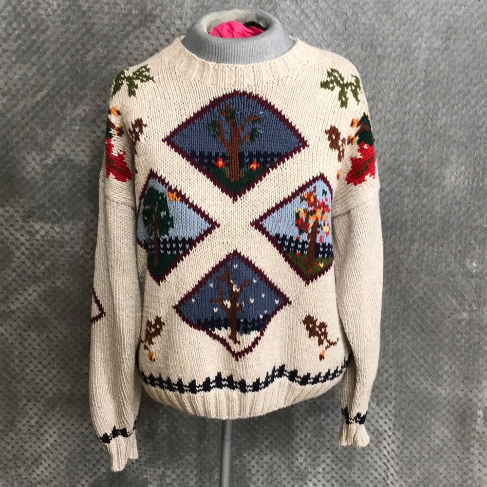 Woolrich fall leaves trees sweater
